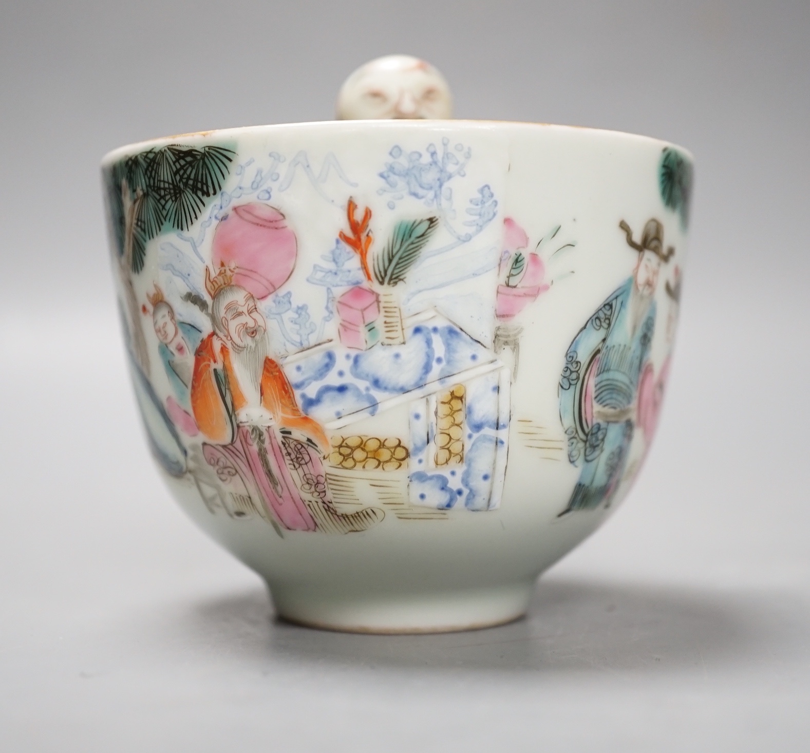 A Chinese famille rose puzzle cup, 8cm high